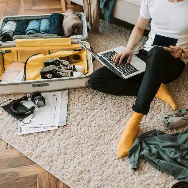 People preparing luggage before travel