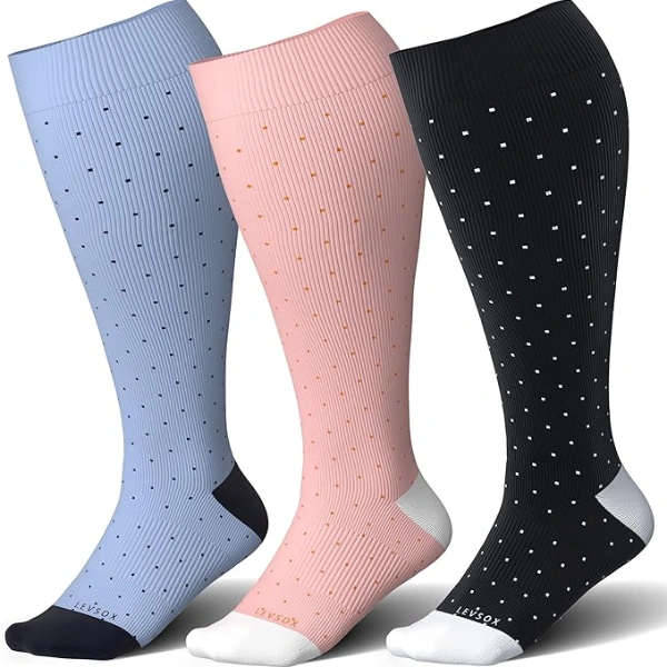 LEVSOX Wide Calf Compression Socks