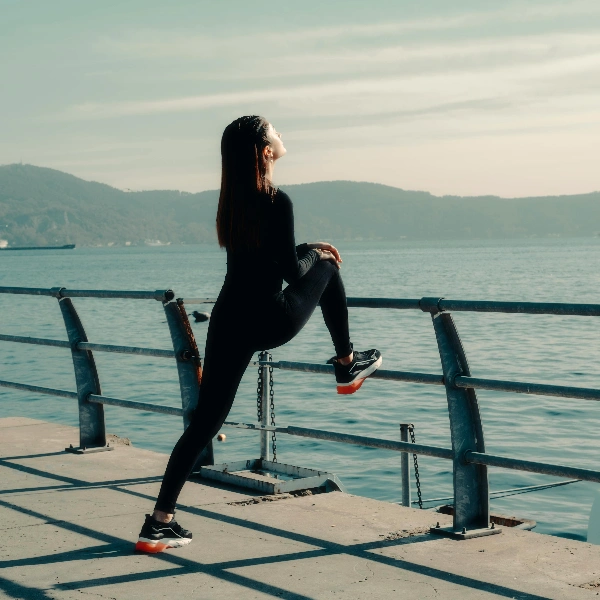 A woman wearing compression gear